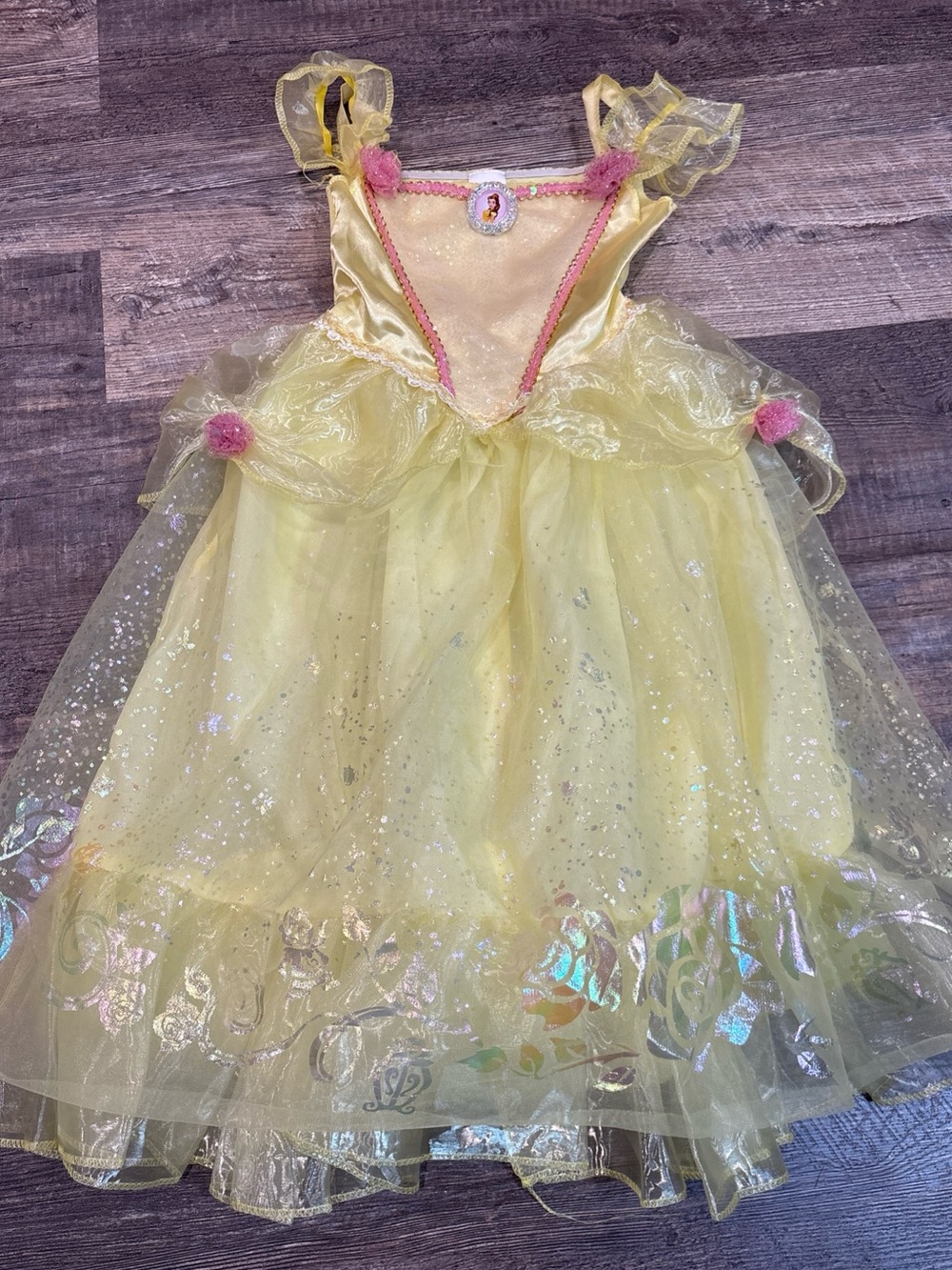Disney Princess Belle child dress Costume Size 4-6X Girls Excellent